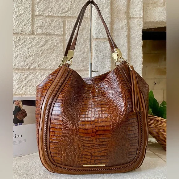 🚫SOLD🚫5⭐️Seller! Brahmin TOFFEE ROCKDALE THELMA X-L Shoulder Bag/Tote - Picture 3 of 16